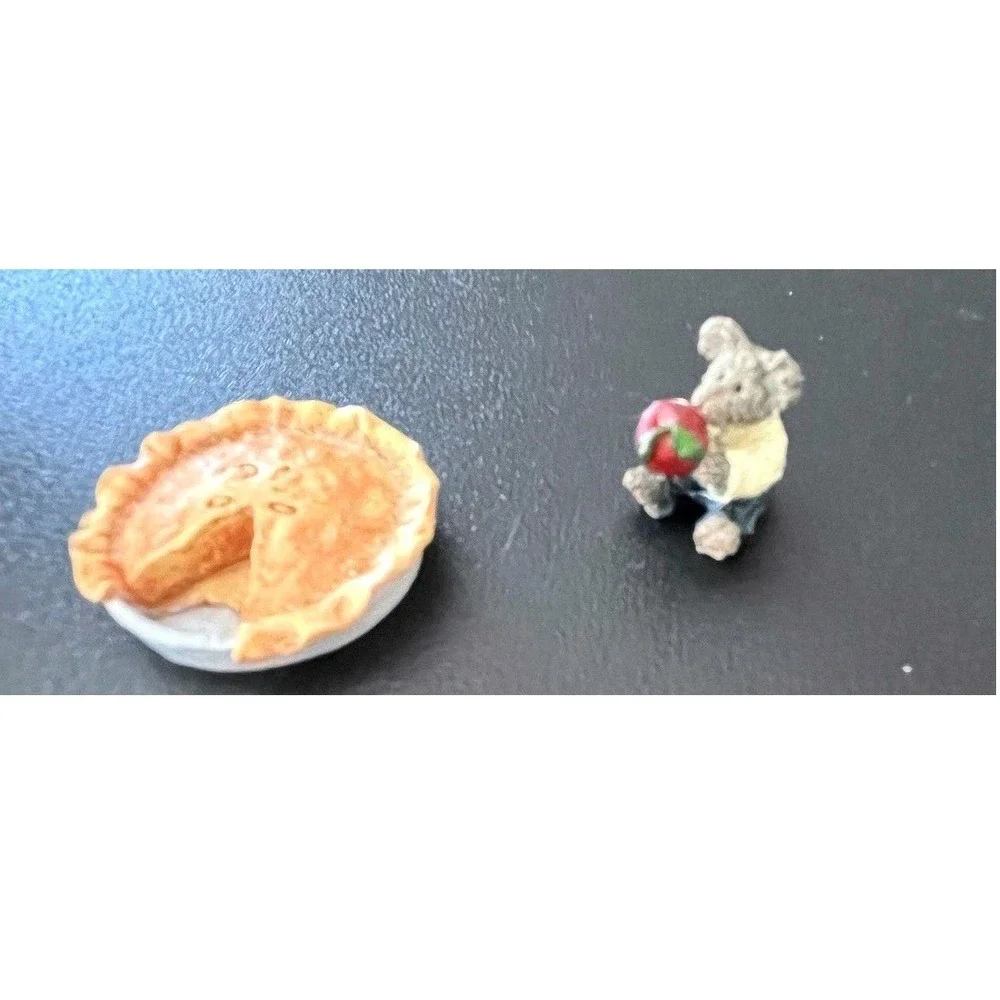 New Boyds Bear Miss Macintosh Apple Treasure BoxTrinket Mouse uncle beans